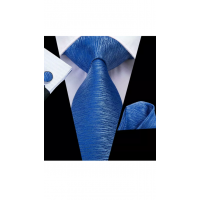 3delige set stropdas manchetknopen pochet kobaltblauw Fantasy